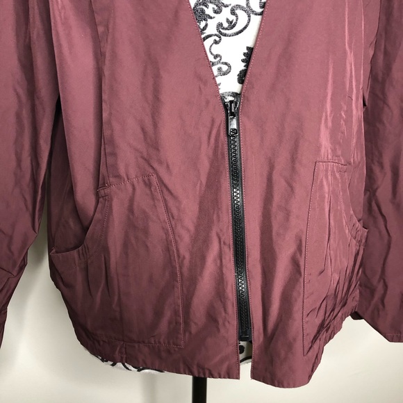 Babette Wine Color Deep V Jacket - Picture 3 of 8